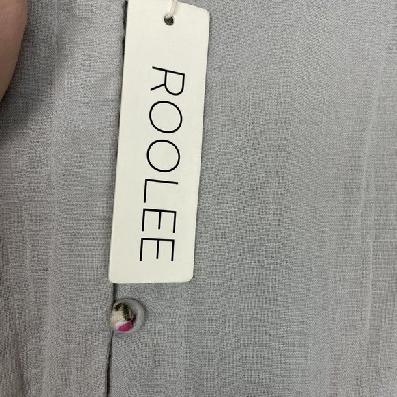 Roolee Baby Doll Puff Sleeve Green Contrast Button Casual Top Size Small - Picture 4 of 8